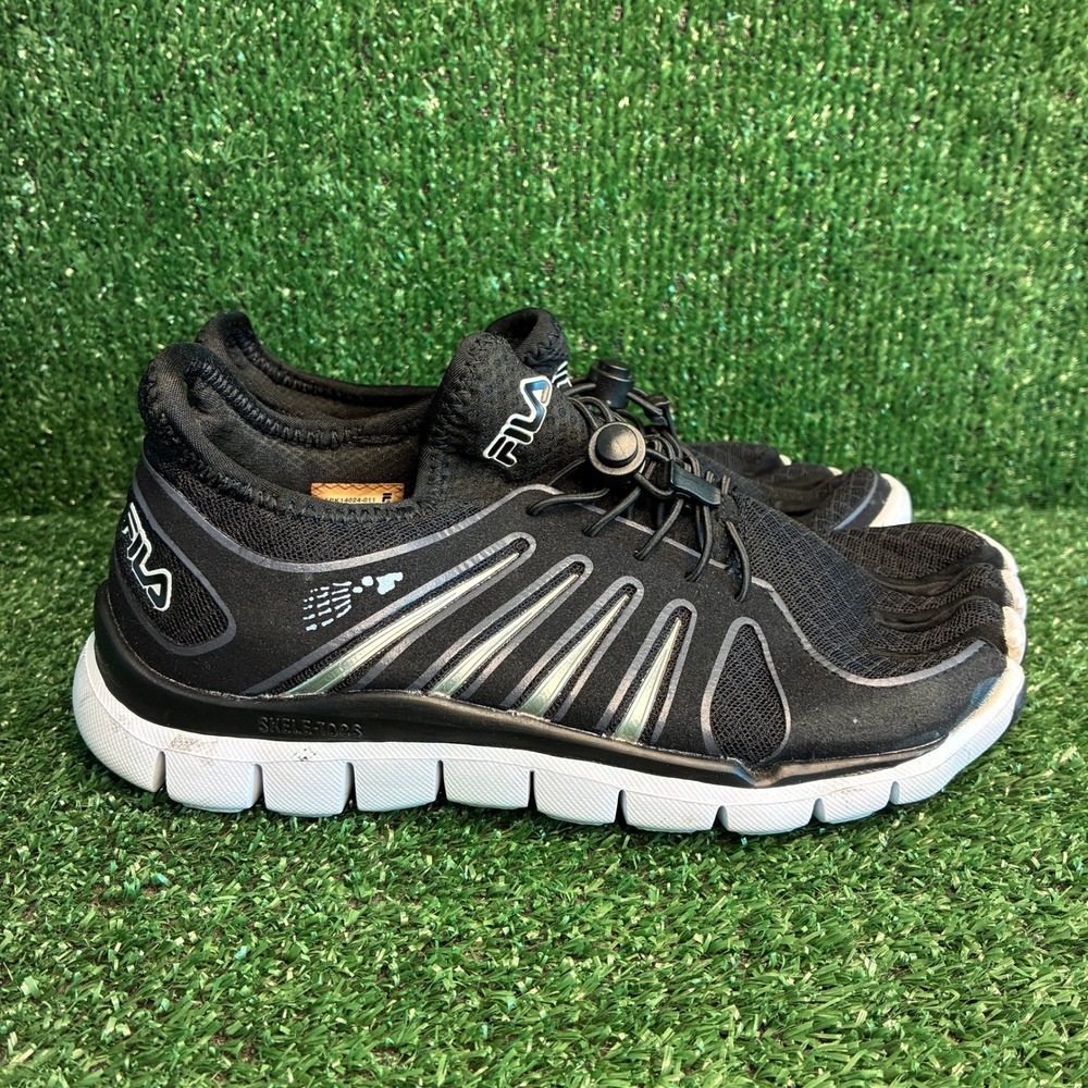 FILA Skele-Toes Five Finger Barefoot Minimalist Running Shoe Black Womens Sz 7.5